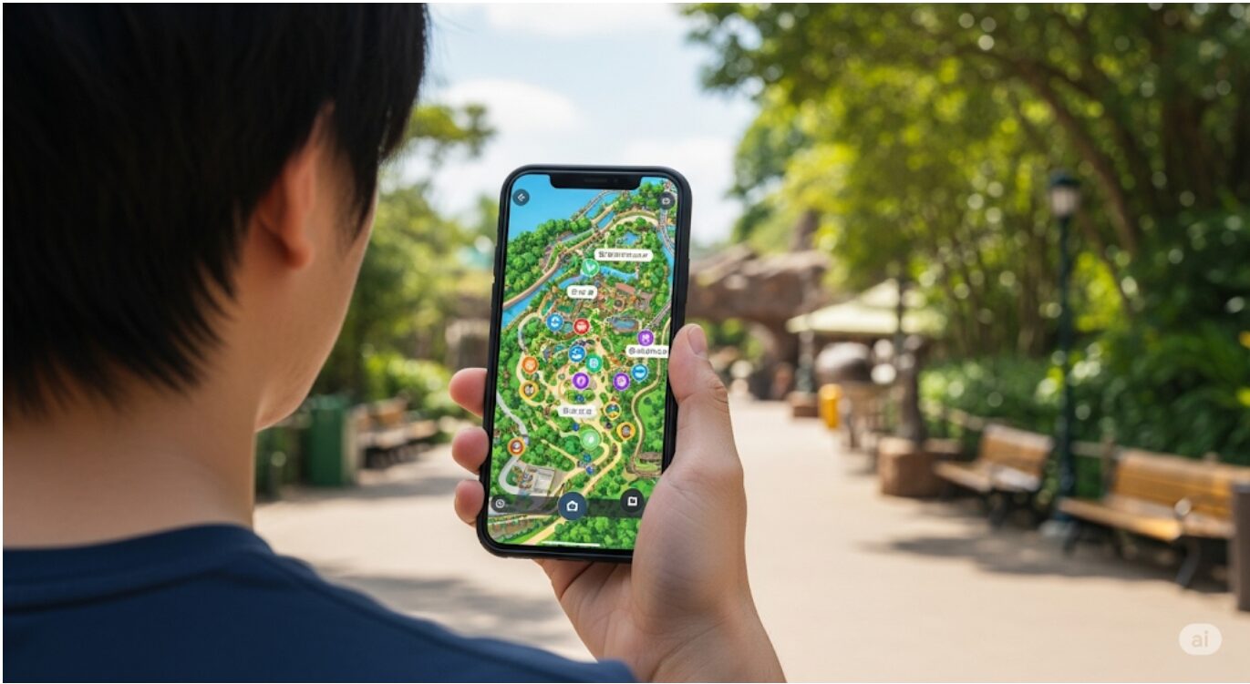 広大なパークを把握!公式マップ機能で移動もスムーズに