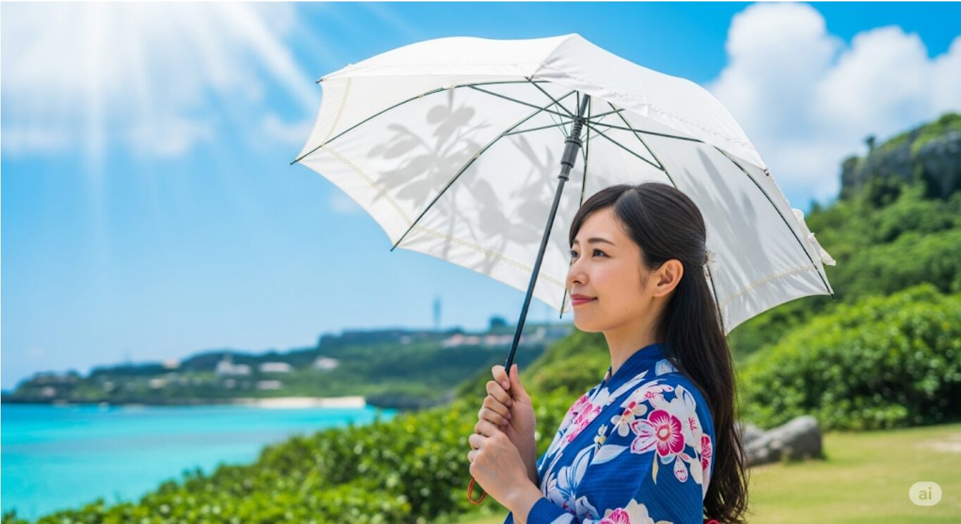 日傘(急な雨にも対応できる晴雨兼用がベスト)