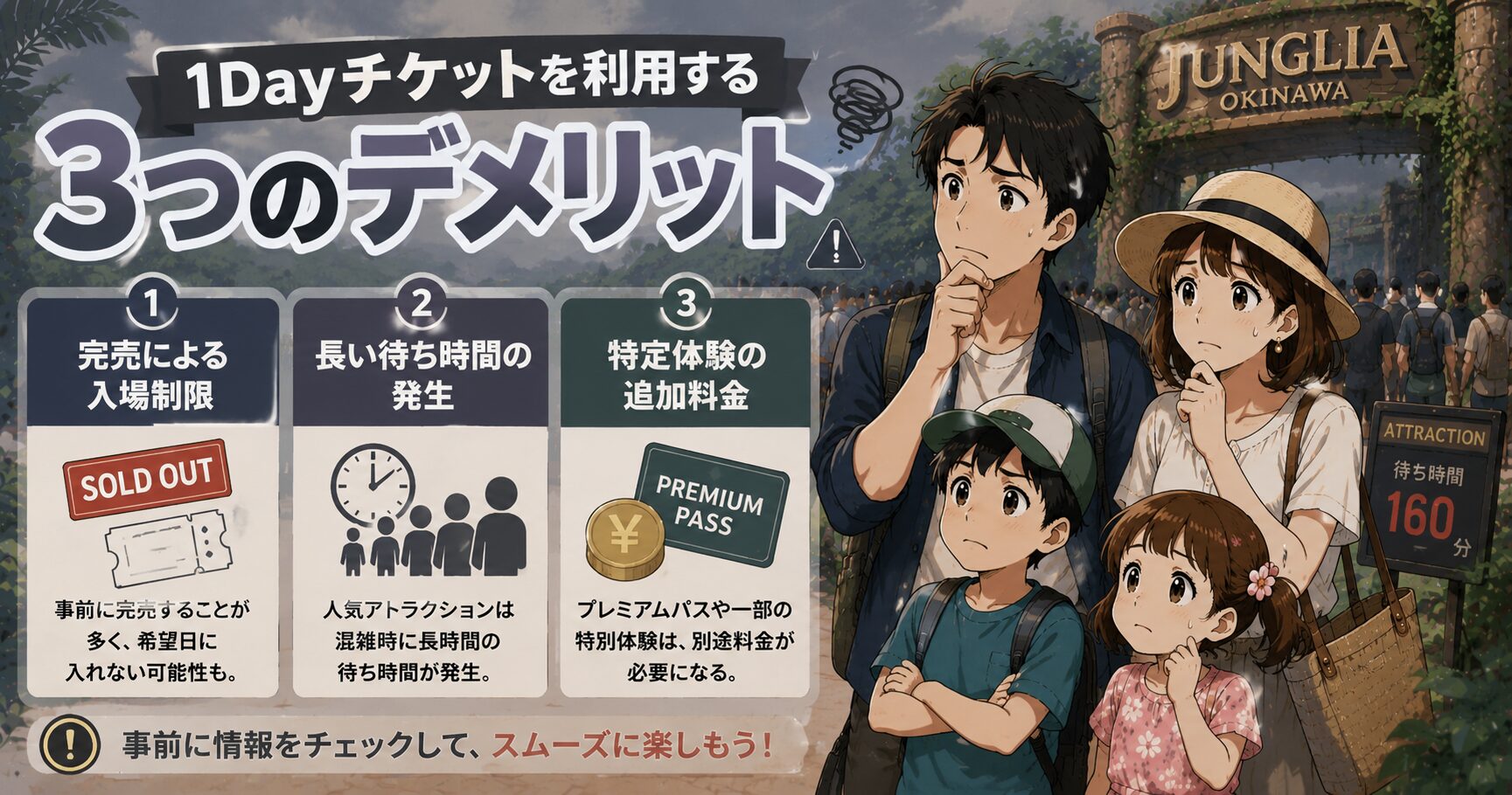 1Dayチケットを利用する3つのデメリット