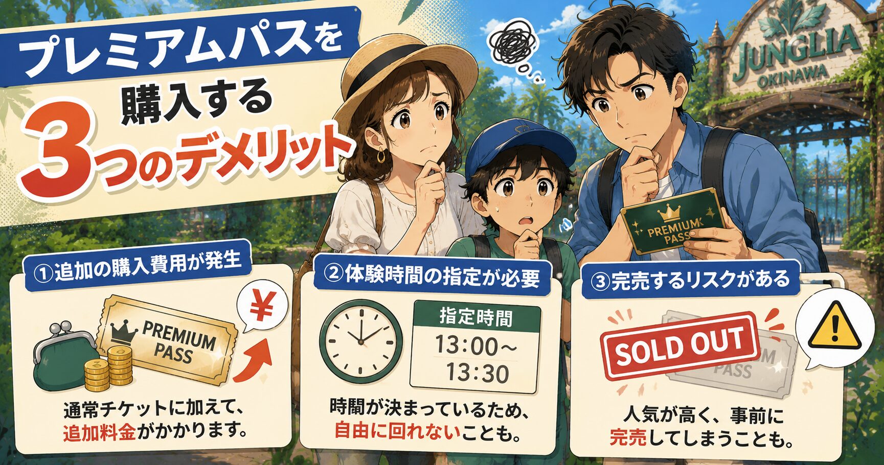 プレミアムパスを購入する3つのデメリット