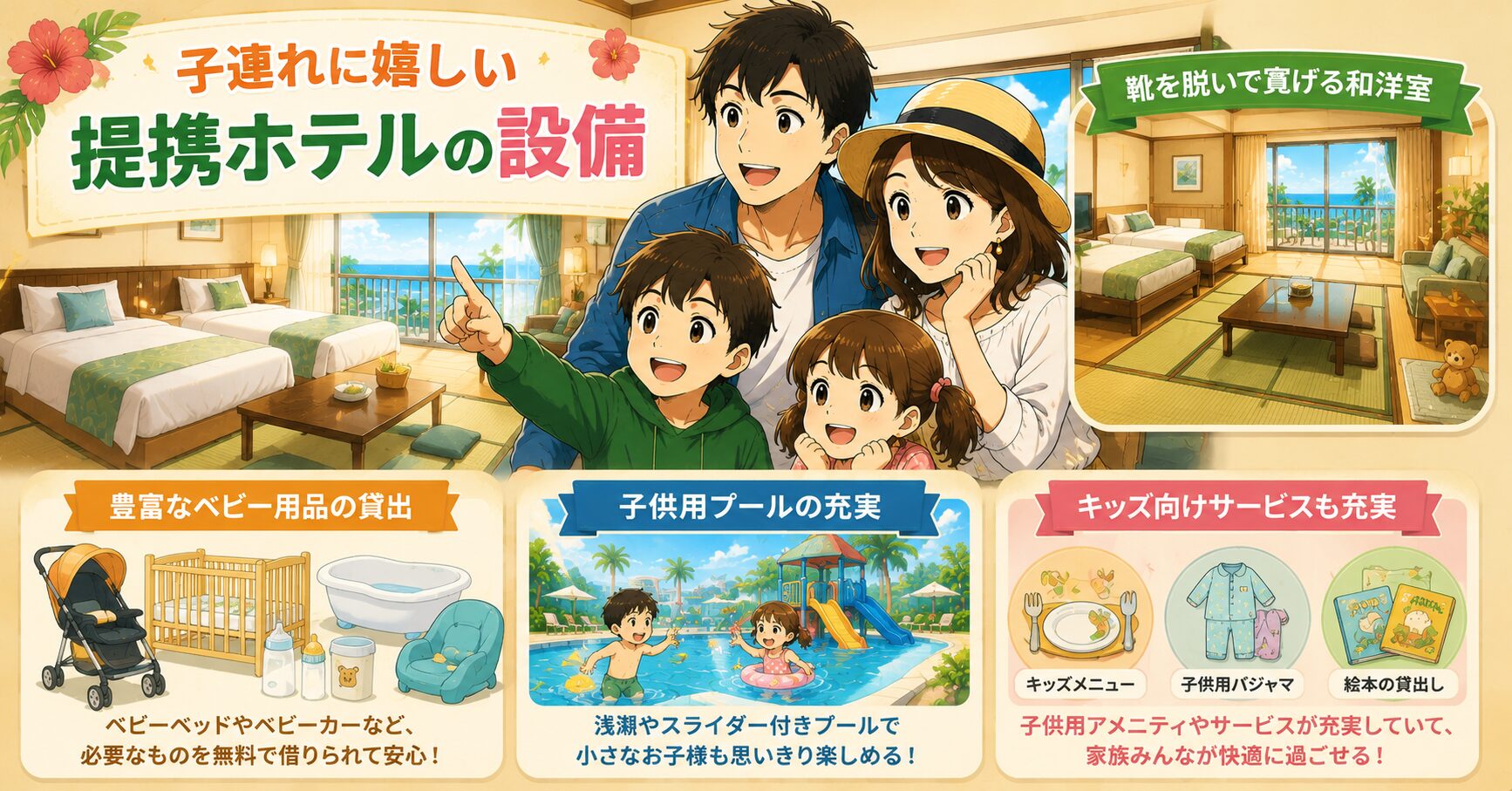 子連れに嬉しい提携ホテルの設備