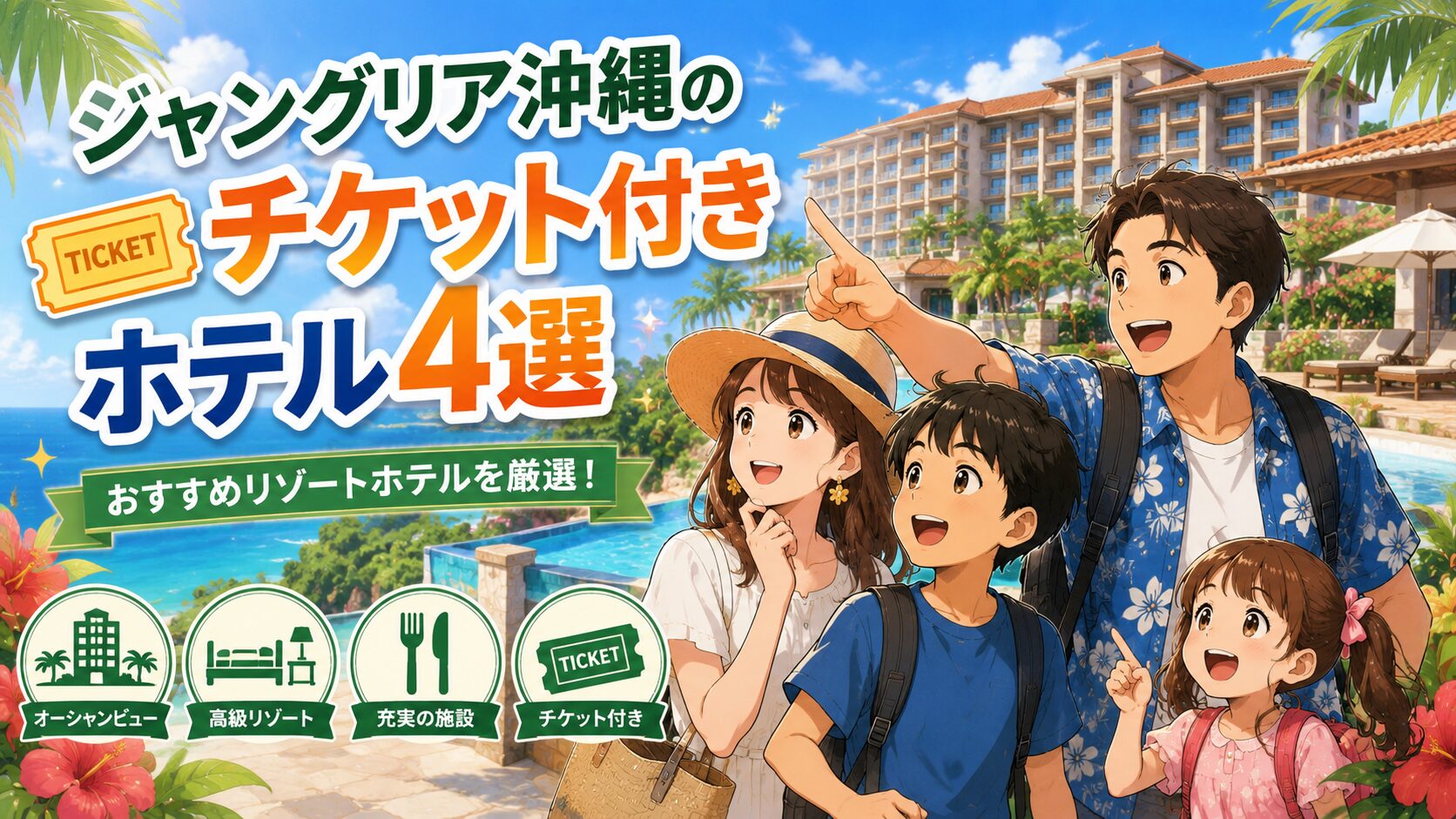 ジャングリア沖縄のチケット付きホテル4選