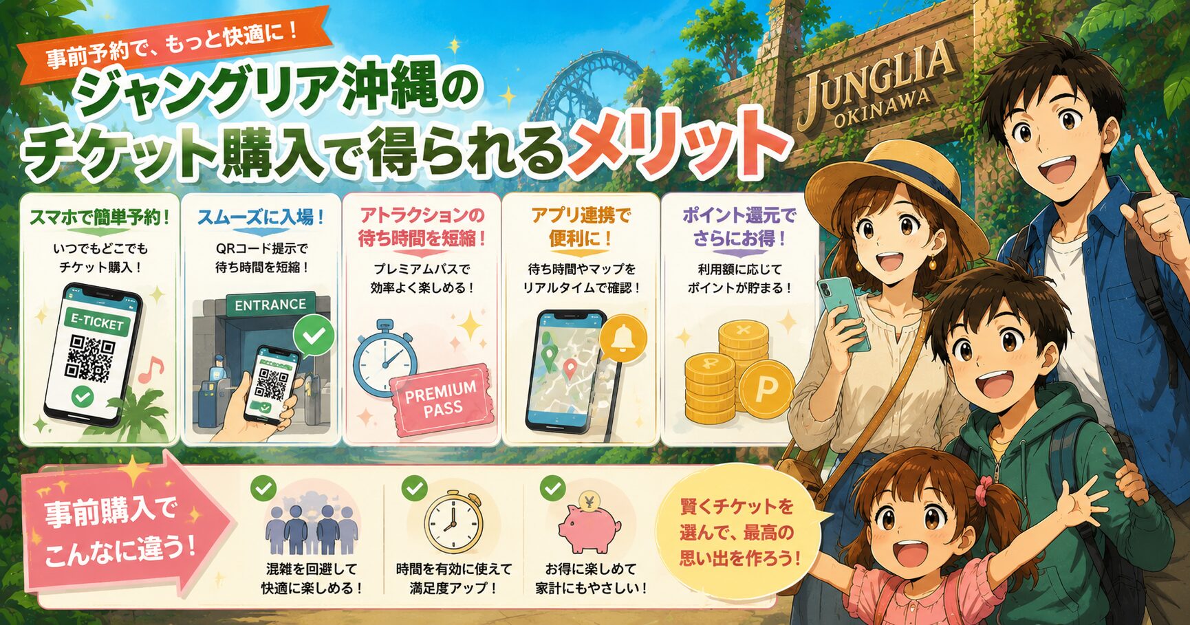 ジャングリア沖縄のチケット購入で得られるメリット