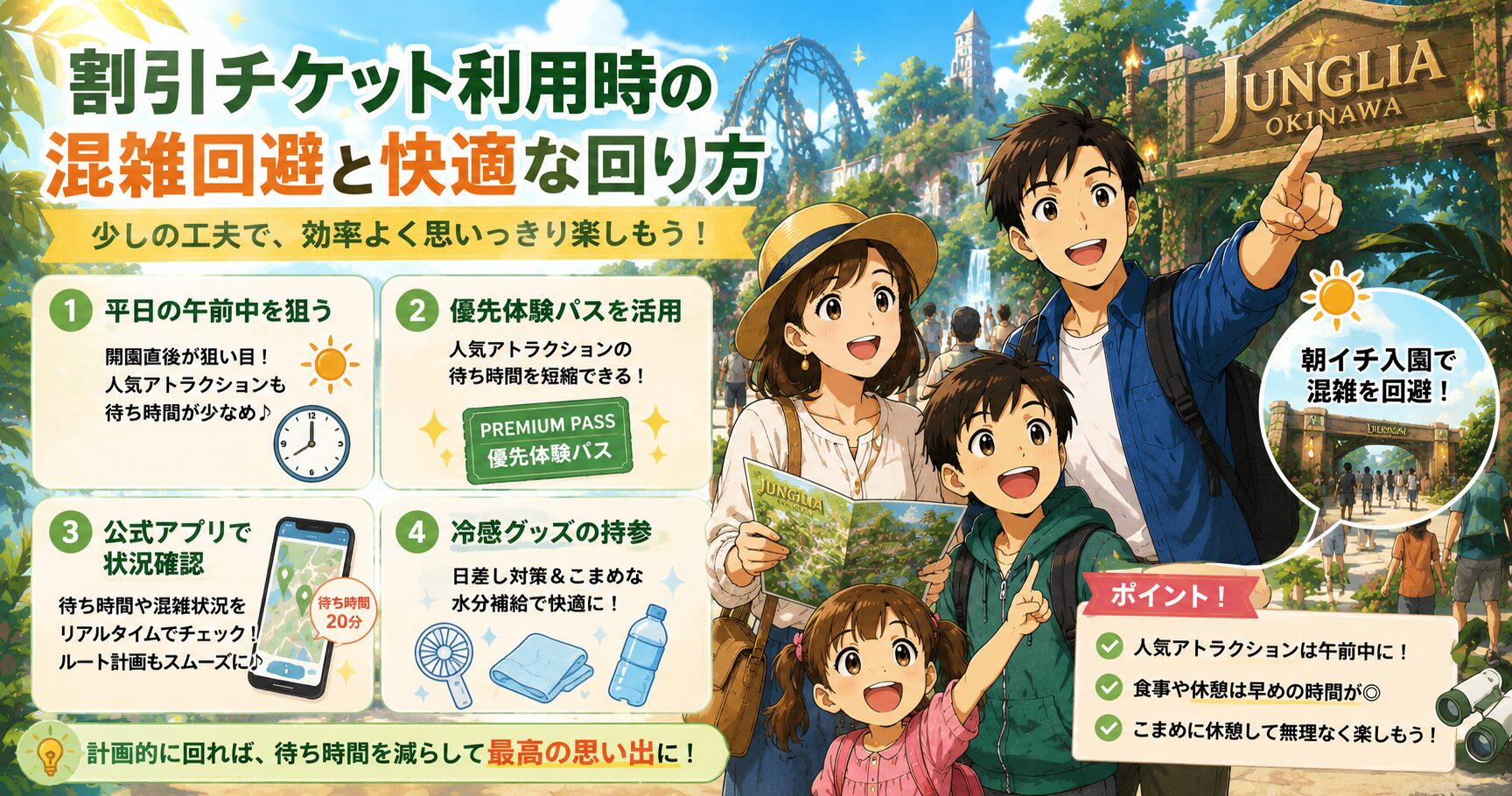 割引チケット利用時の混雑回避と快適な回り方