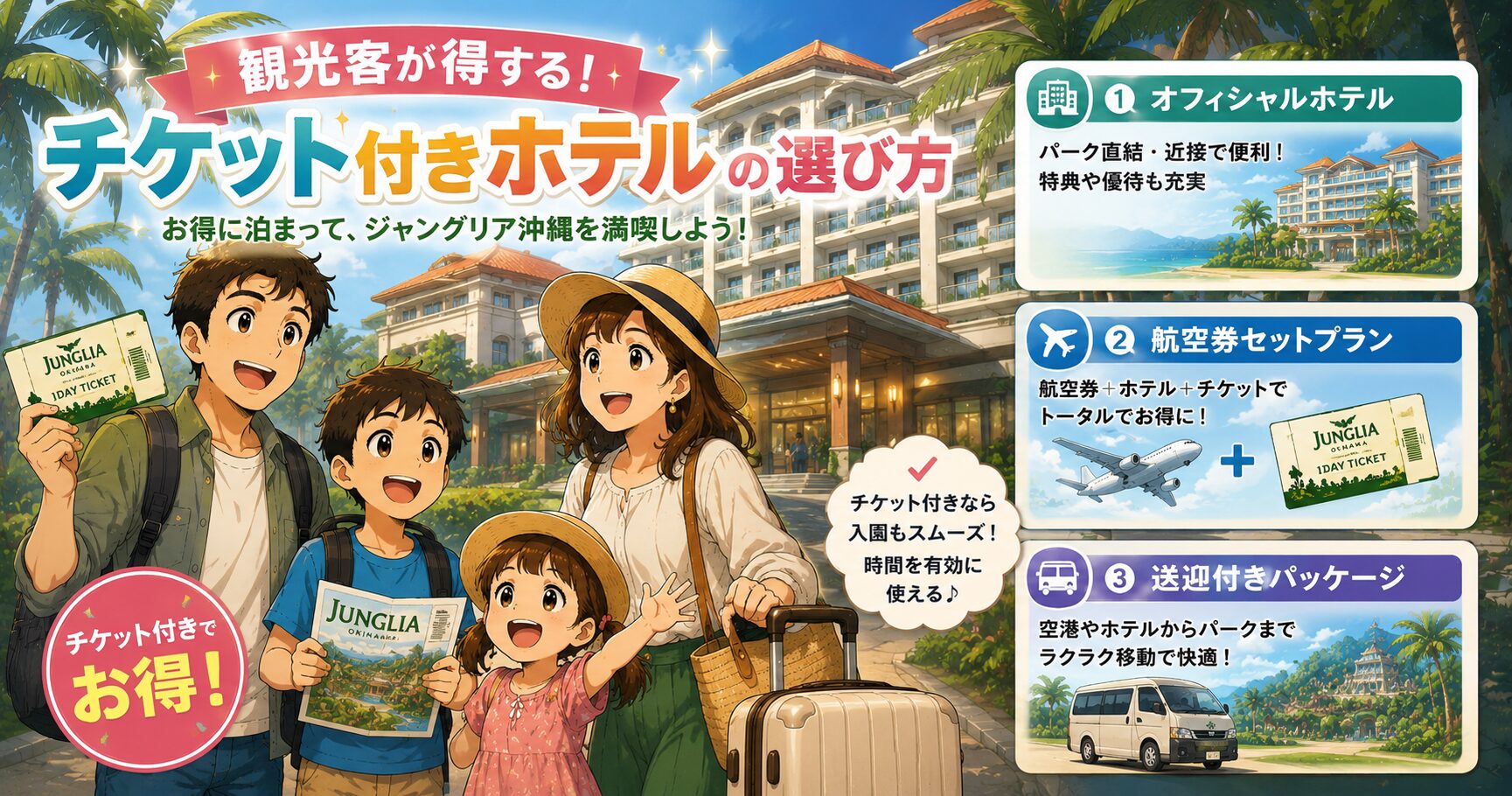 観光客が得するチケット付きホテルの選び方