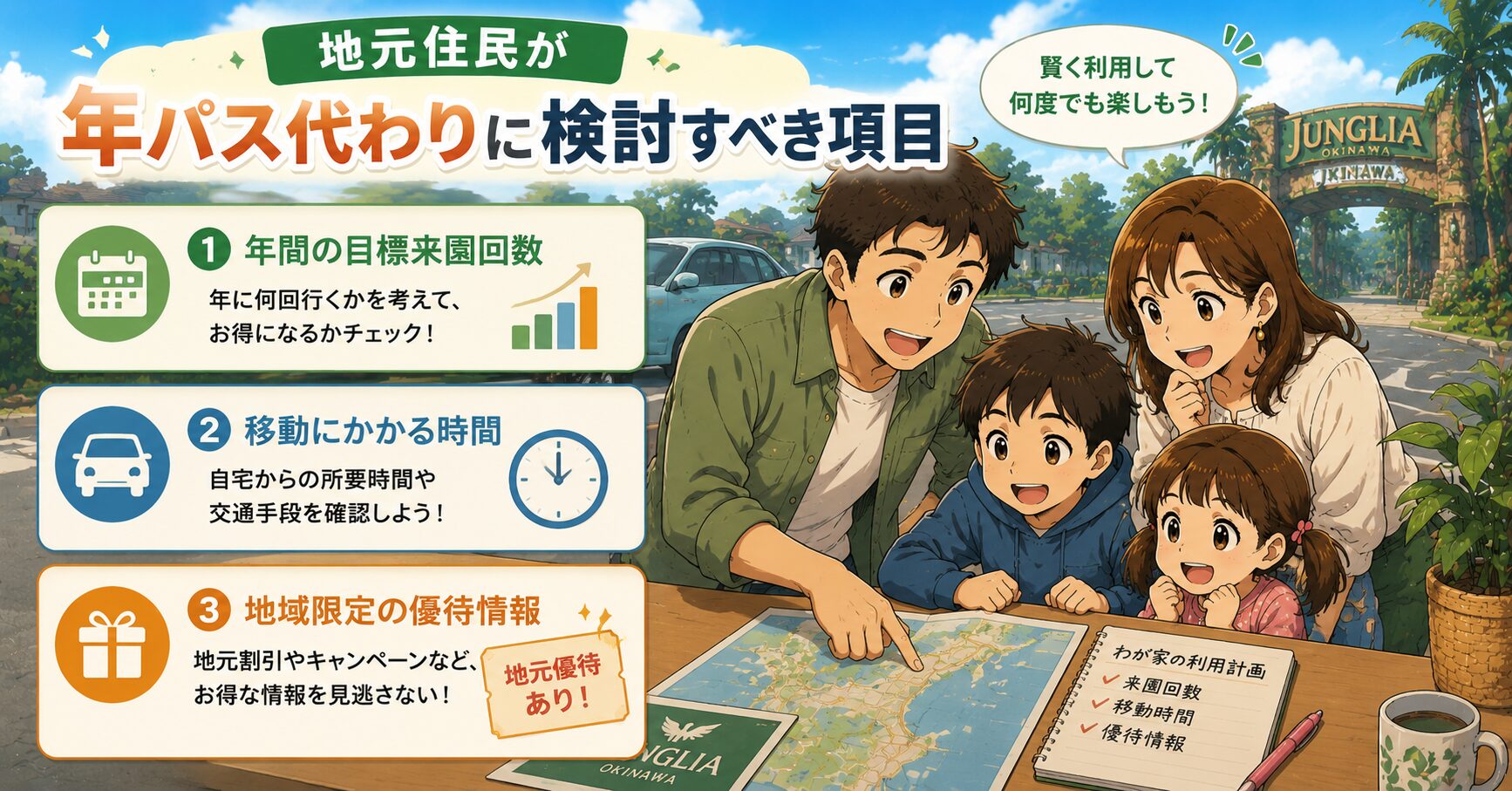 地元住民が年パス代わりに検討すべき項目