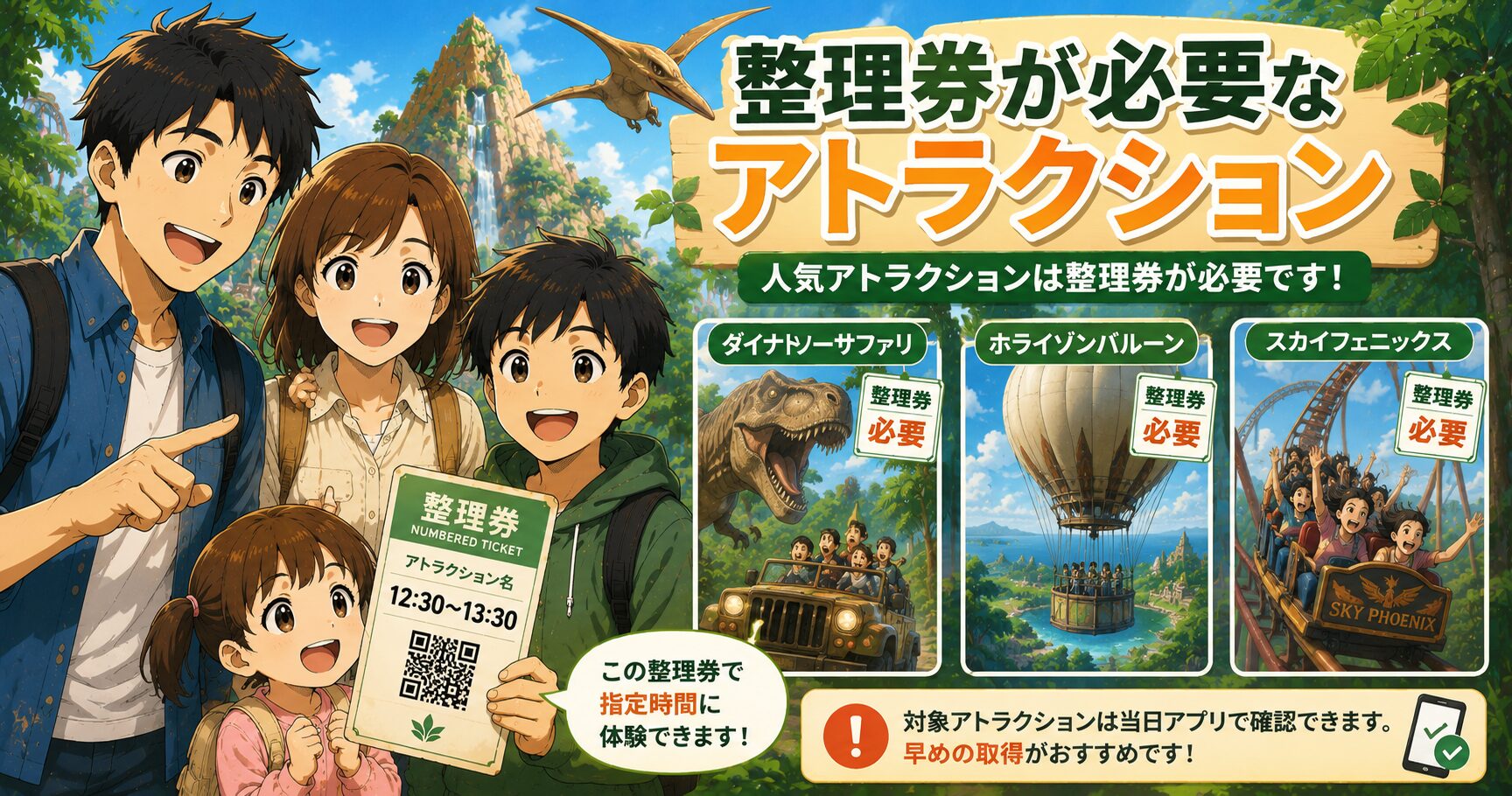 整理券が必要なアトラクション