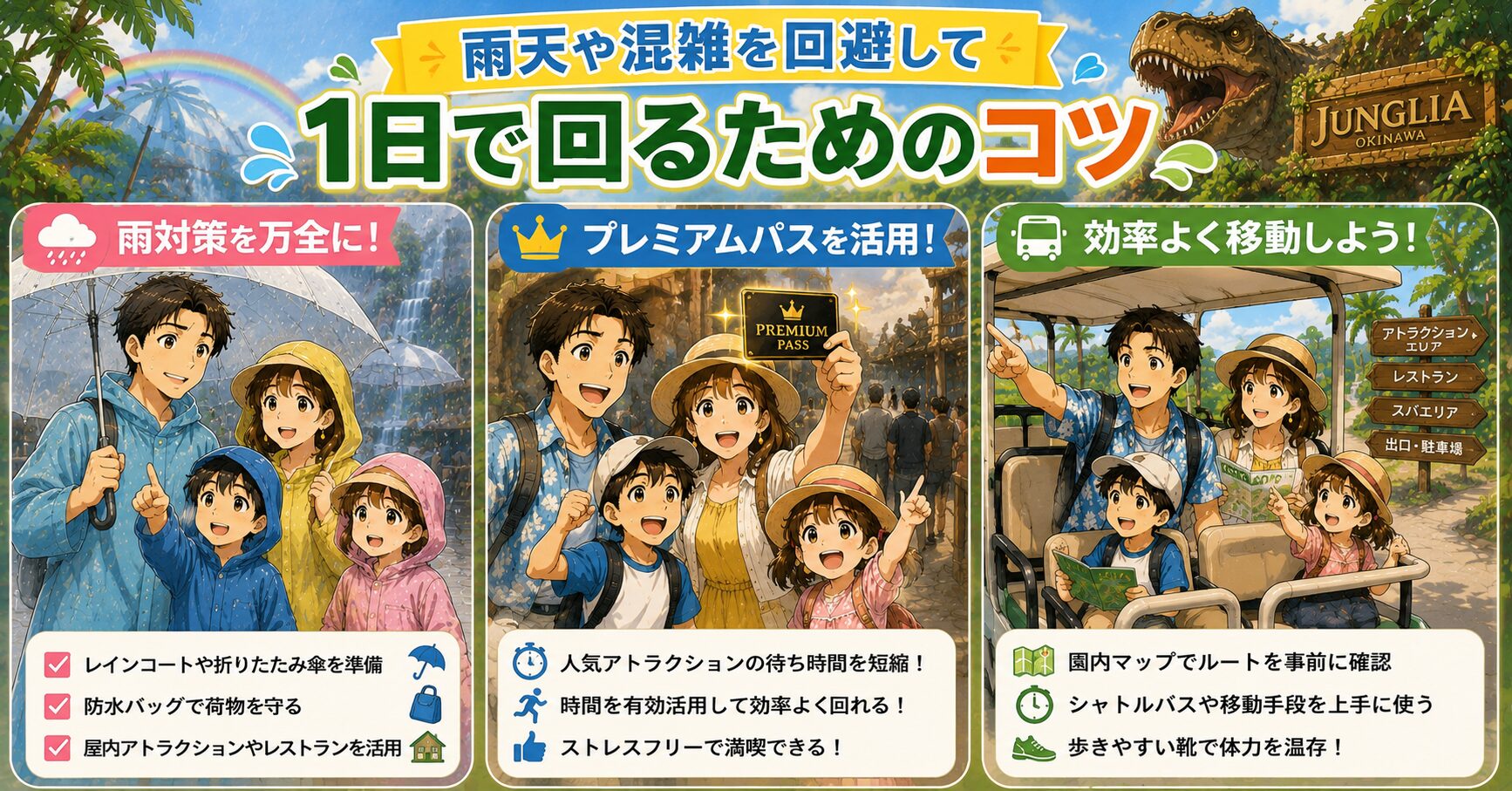 雨天や混雑を回避して1日で回るためのコツ