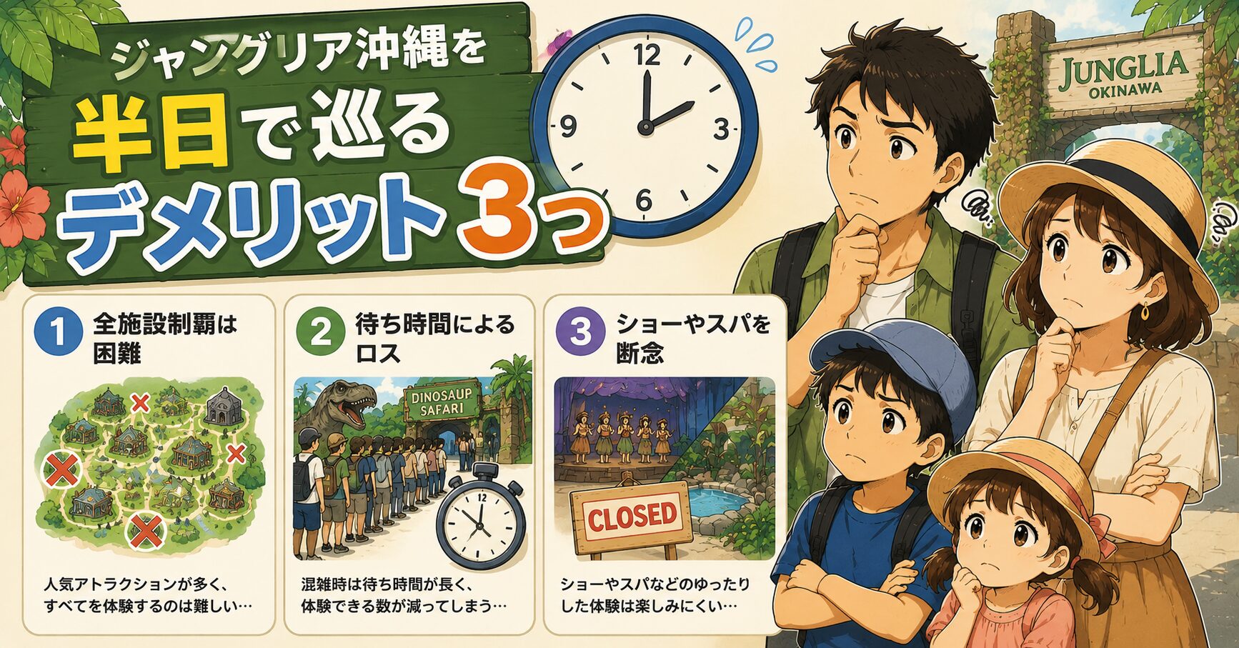ジャングリア沖縄を半日で巡るデメリット3つ